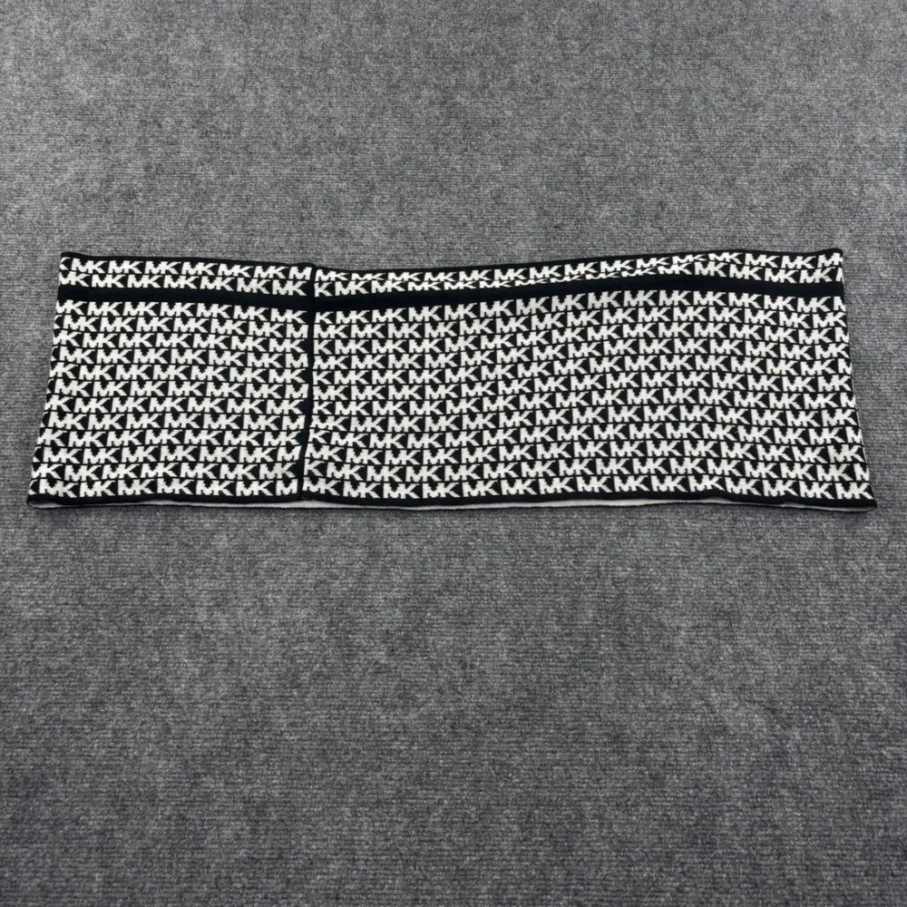 Michael‎ Kors Headband OS Black White Monogram Knit Ear Warmer Womens